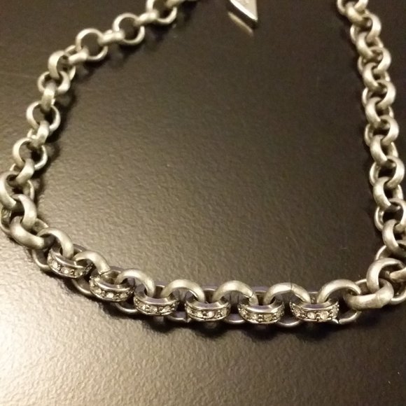 Fossil Silver-tone Pave Crystal Chain Bracelet - Picture 6 of 6